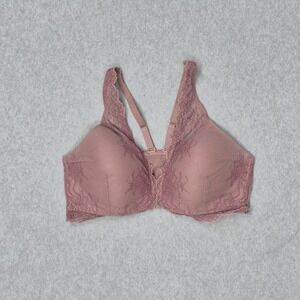 Spanx Women Bra Medium Pink Undetectable Front Closure Wireless Lace